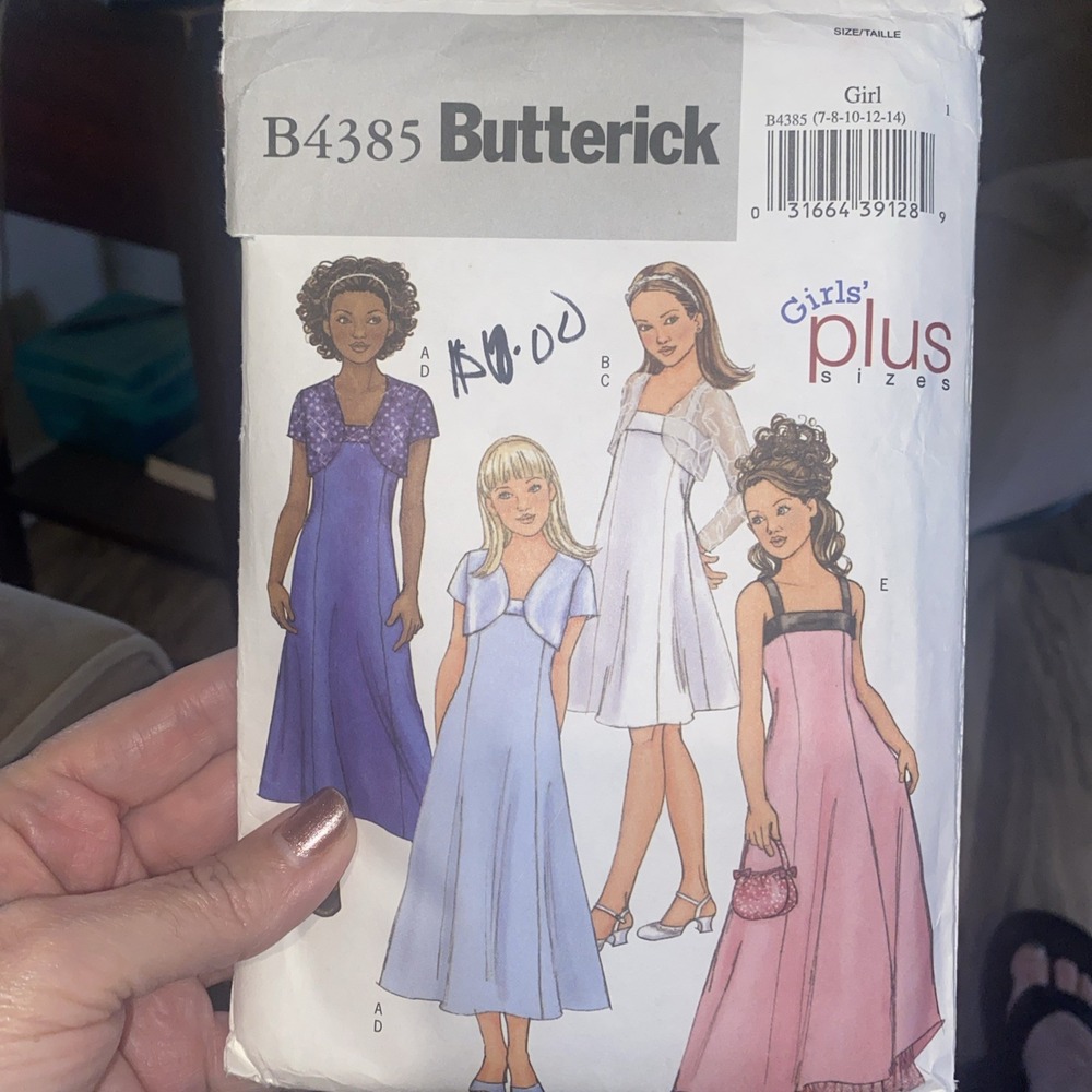 Butterick B4385 Girls Plus Dress Bolero Jacket Sewing Pattern Size 7-14 Cut 14